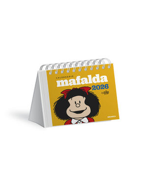 MAFALDA 2026, CALENDARIO ESCRITORIO AMARILLO